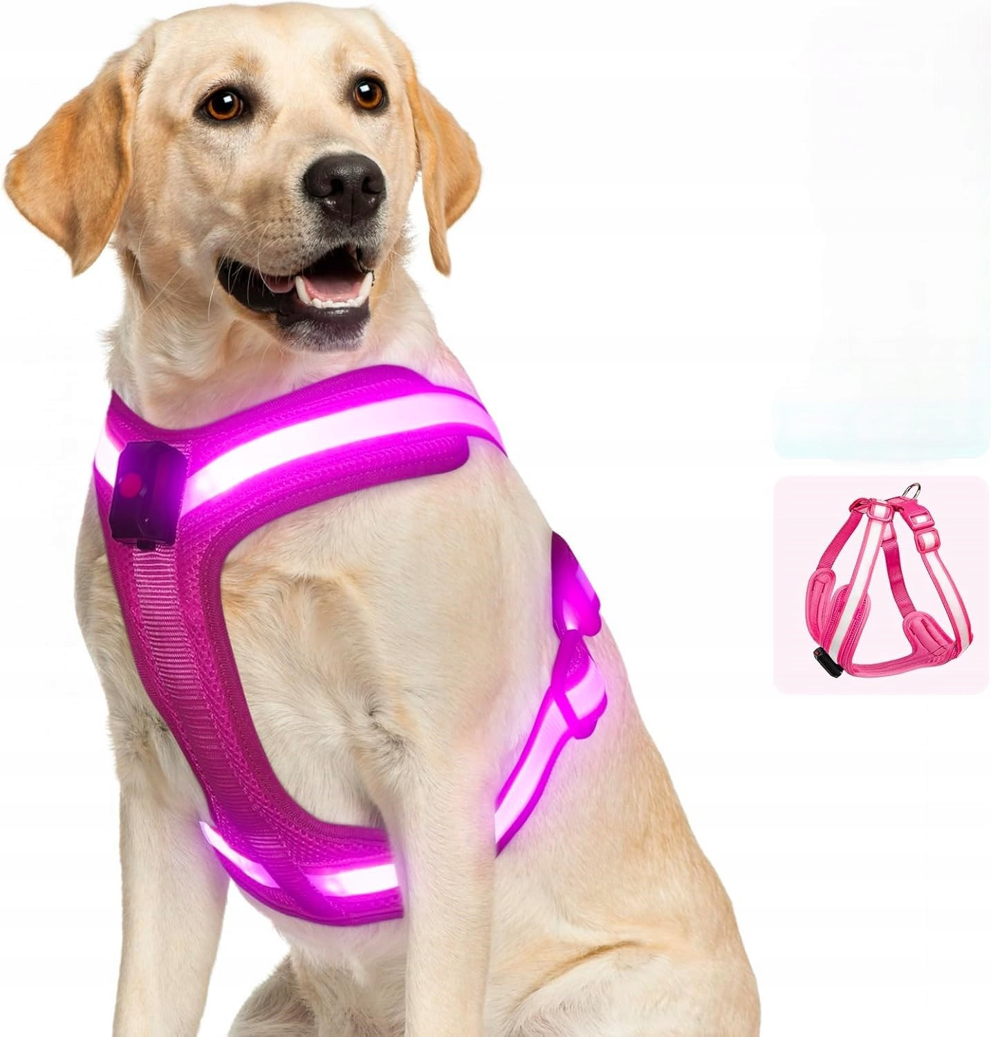 Postroj Pro Psa Osvětlený Beztlakový Led Rožňový Reflexní Svítící
