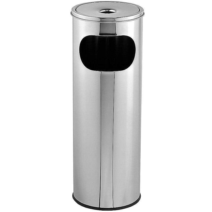 Popielnica Stojąca Popielniczka Kosz na Śmieci 12 Litrowy Srebrny Stalowy