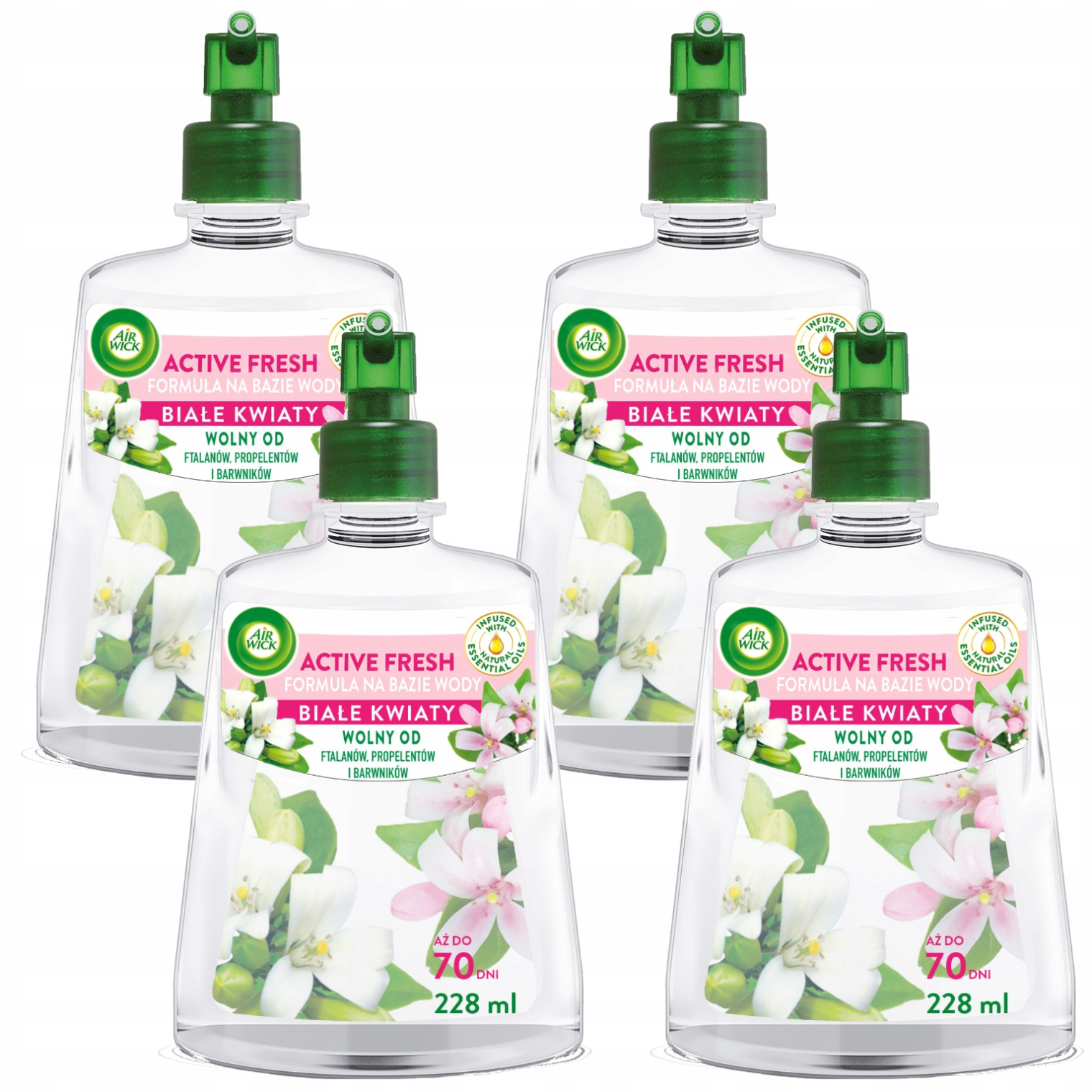 Air Wick Active Fresh Sada Náplní Do Osvěžovače Bílé Květy 4X 228 ML