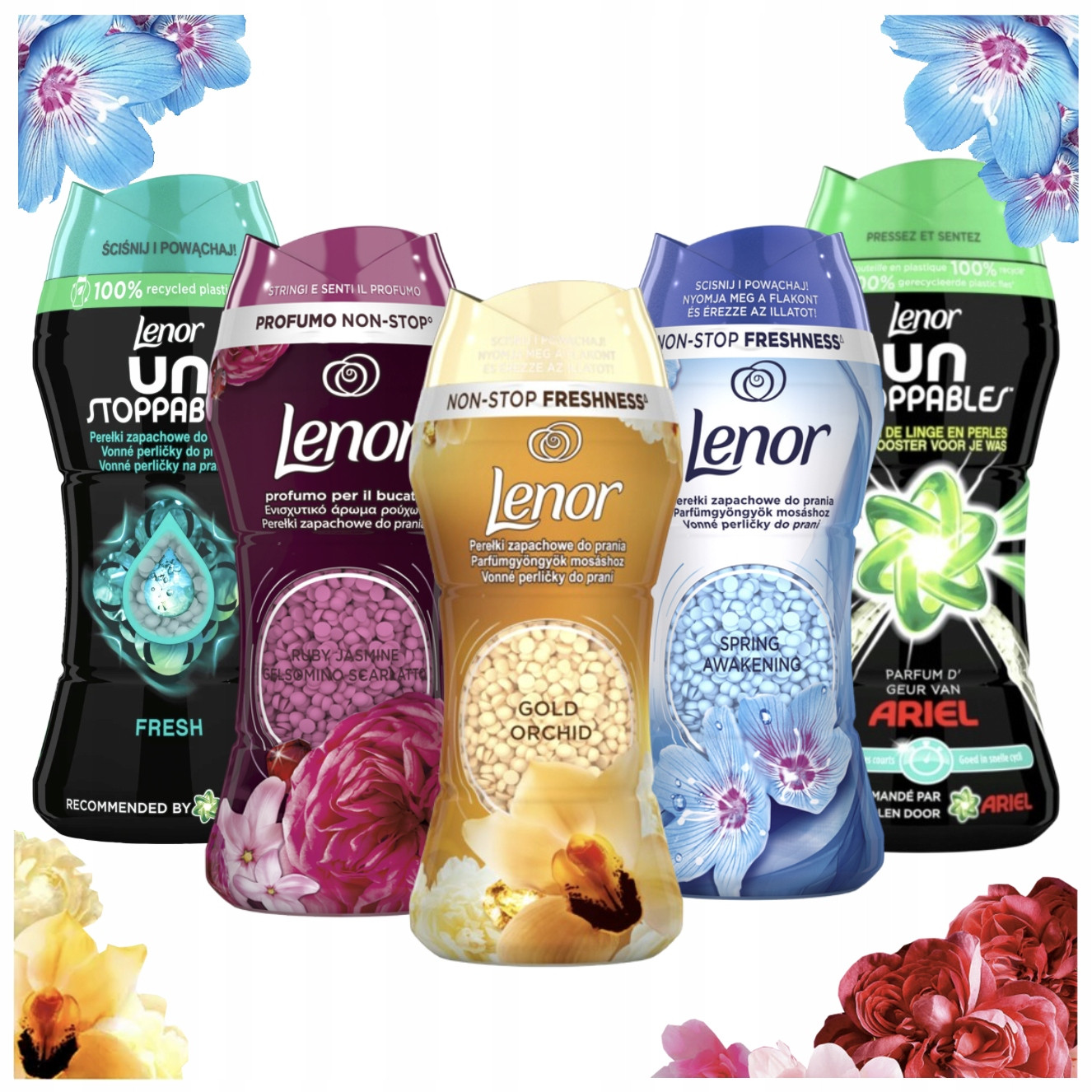 Lenor Perličky vonné granule do praní Set MIX 5x 210g originální