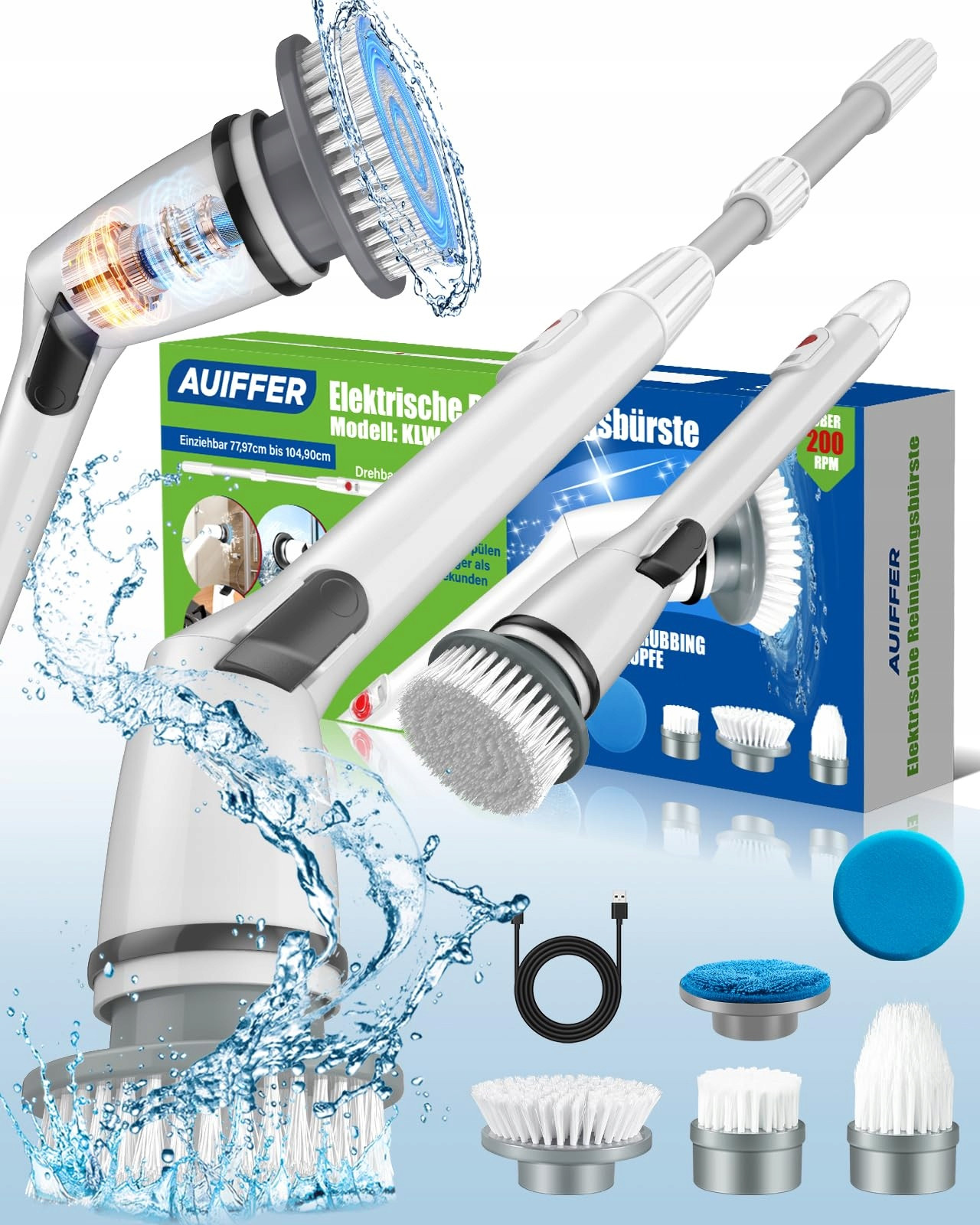 Spin Scrubber Elektrický čisticí kartáč s vyměnitelnými hlavicemi