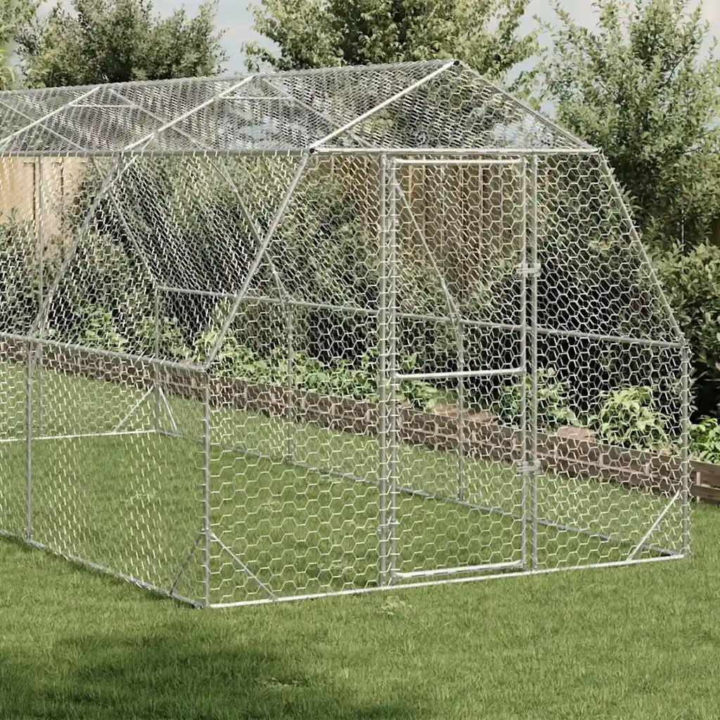 vidaXL Kurník pro slepice, 2,5x6x2,25 m, ocel