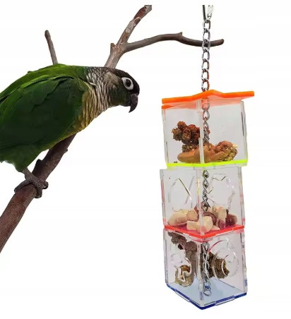 Interaktivní hračka pro papoušky na pochoutky 33cm