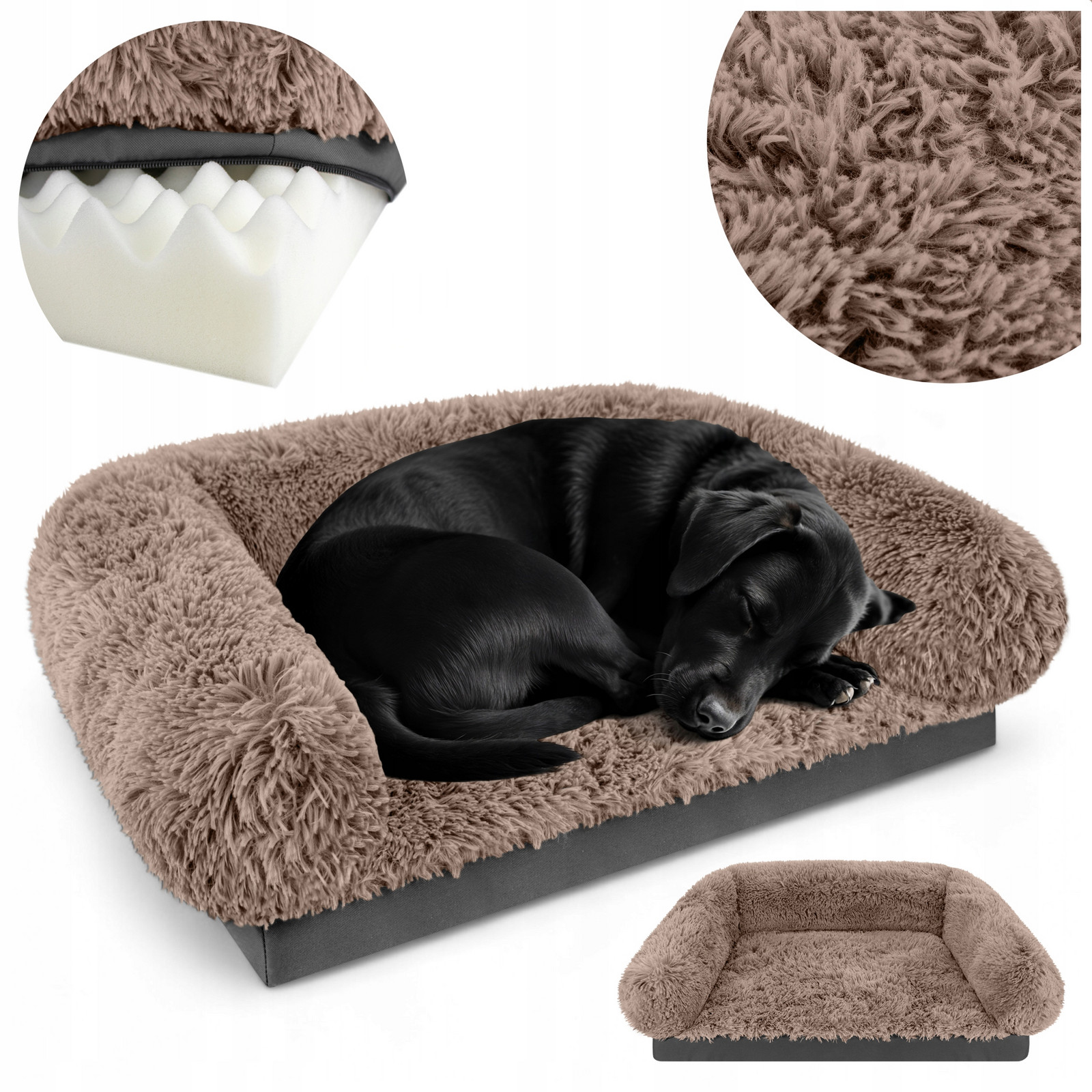 pelíšek Ortopedický Pro Psa 85X60 CM Pohovka Velké Potah Béžová Matrace