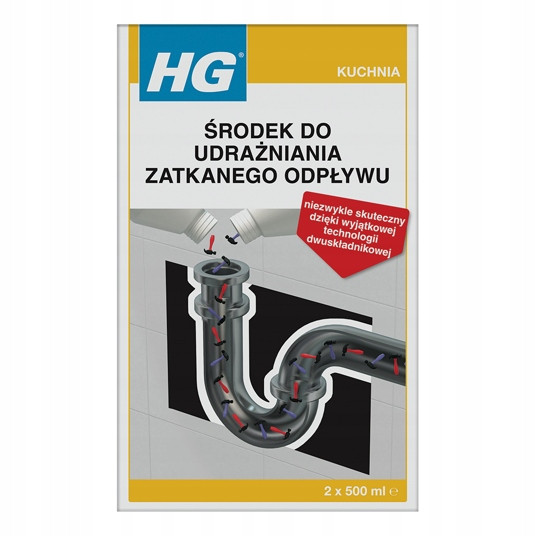 Hg prostředek pro dráždění ucpaného odtoku