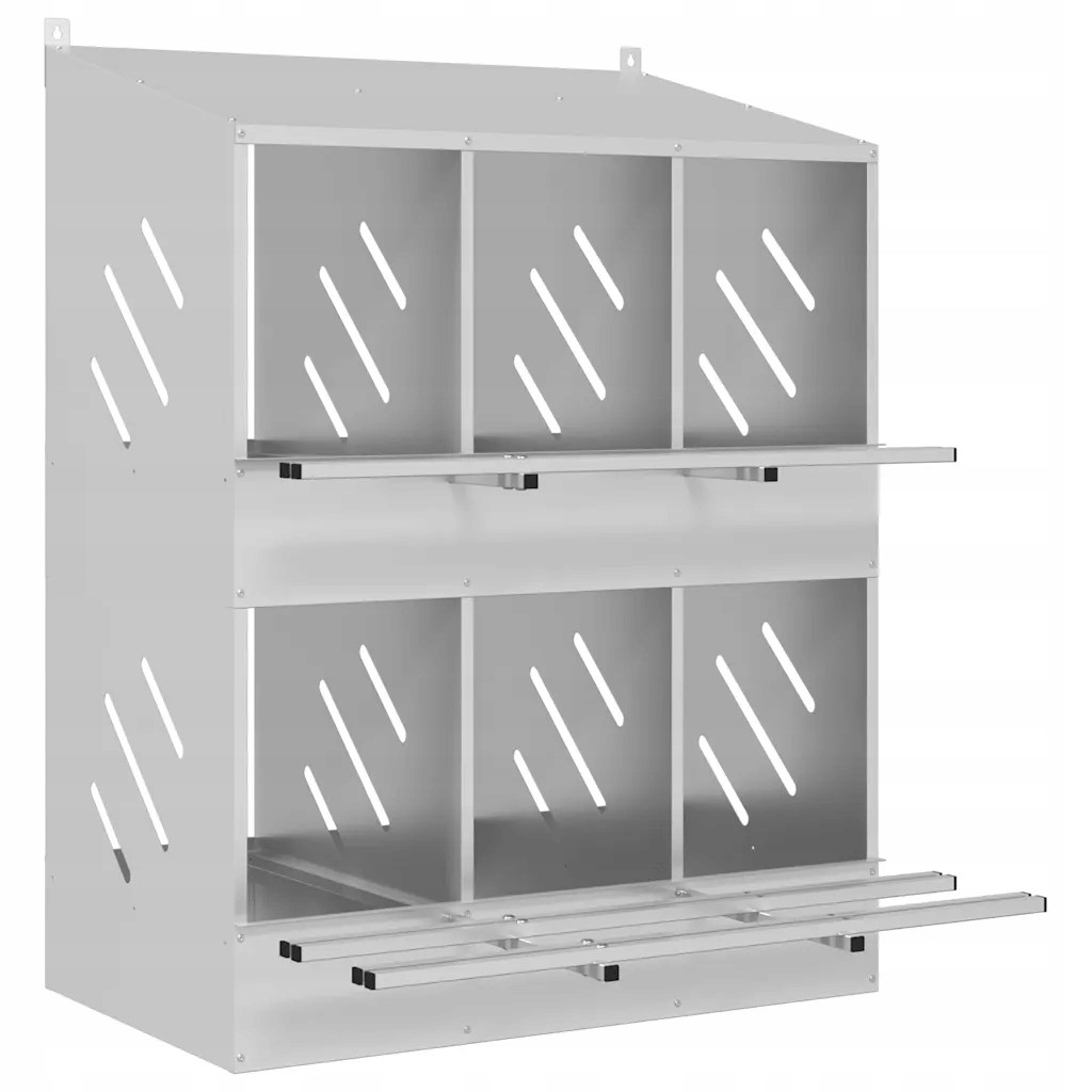 vidaXL Hnízdo pro slepice se 6 přihrádkami, pozinkované