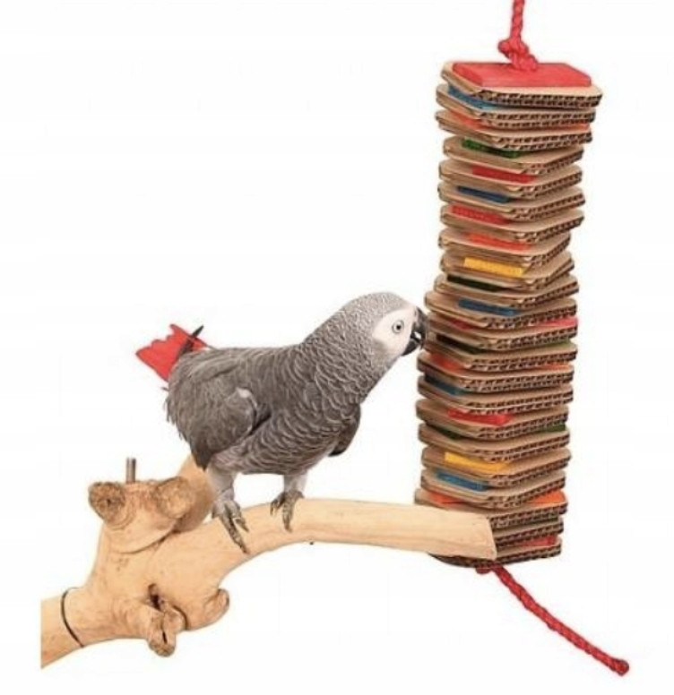 Zobák XL hračka pro papoušky ze dřeva a silné lepenky XL