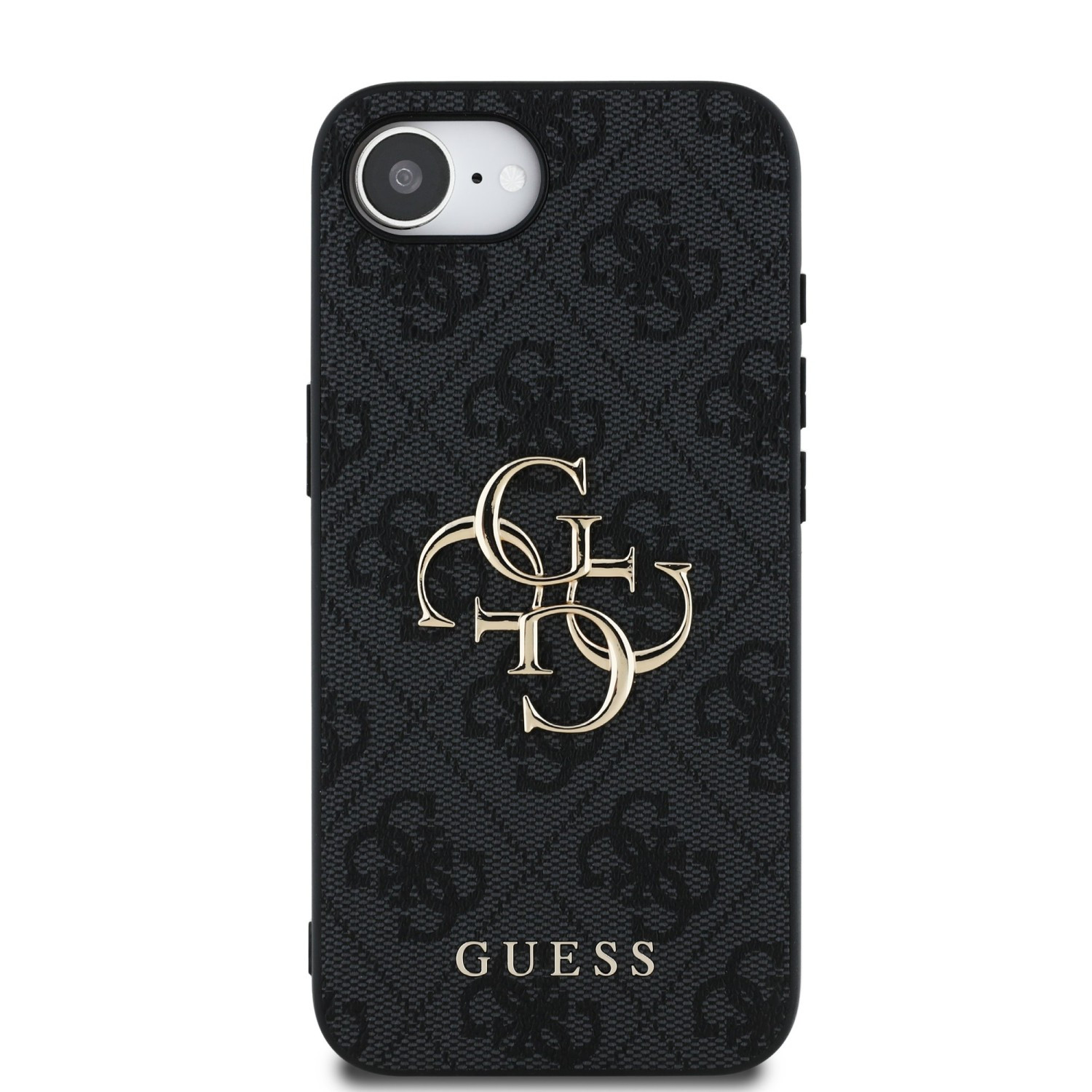 Zadní kryt Guess PU 4G Metal Logo pro Apple iPhone SE 4, šedá