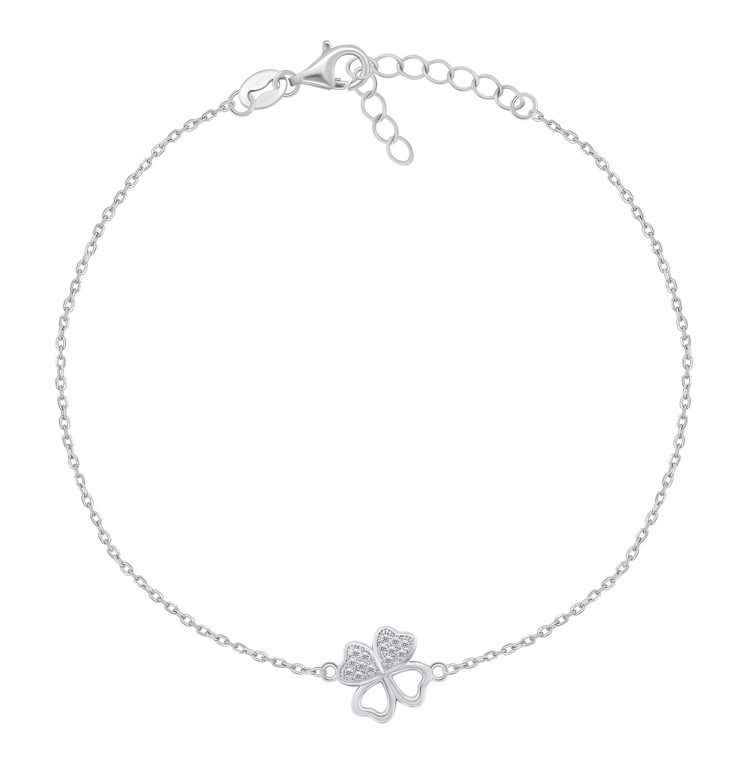Brilio Silver Stříbrný náramek na nohu se čtyřlístkem ANK108W