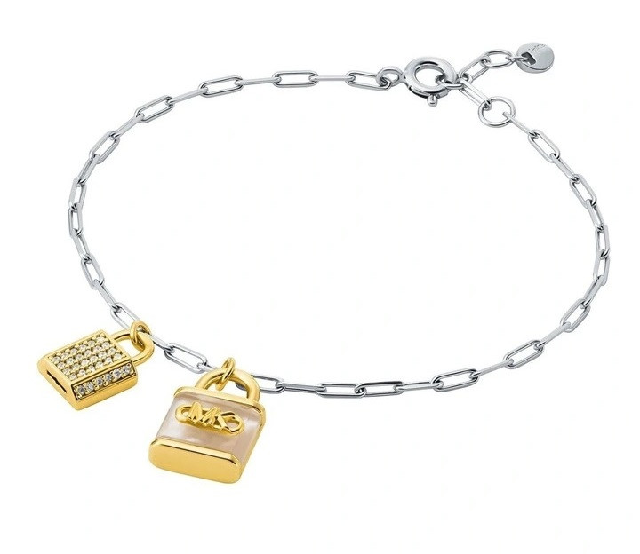 Michael Kors Stylový bicolor náramek se zirkony a perletí Premium MKC1742TL931