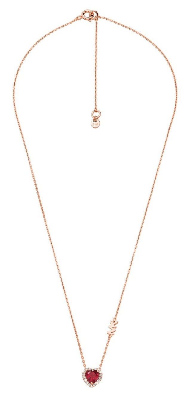 Michael Kors Krásný pozlacený náhrdelník se zirkony Pavé Heart MKC1520BG791