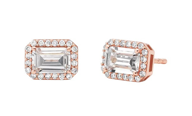 Michael Kors Třpytivé pozlacené náušnice se zirkony Brilliance MKC1724CZ791