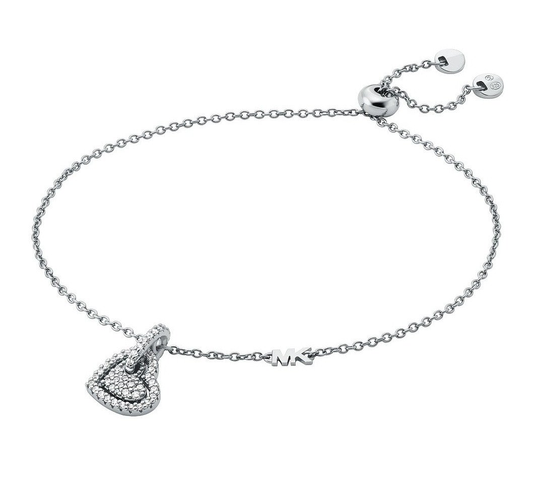 Michael Kors Něžný stříbrný náramek se zirkony Love Kors MKC1748CZ040