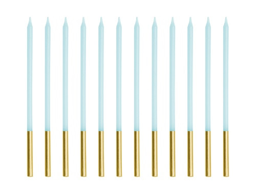 Narozeninové svíčky dlouhé, světle modré, 14 cm