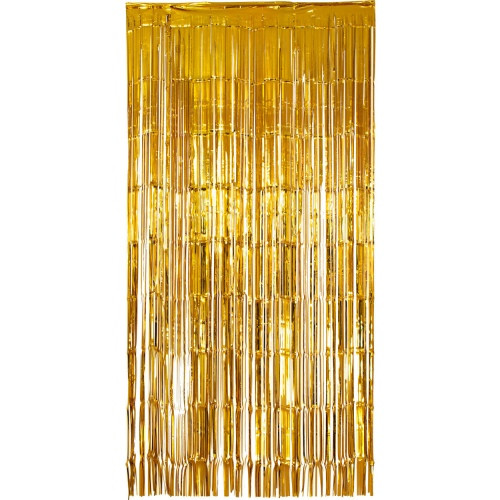 Zlatý party závěs k nalepení, 100 x 200 cm