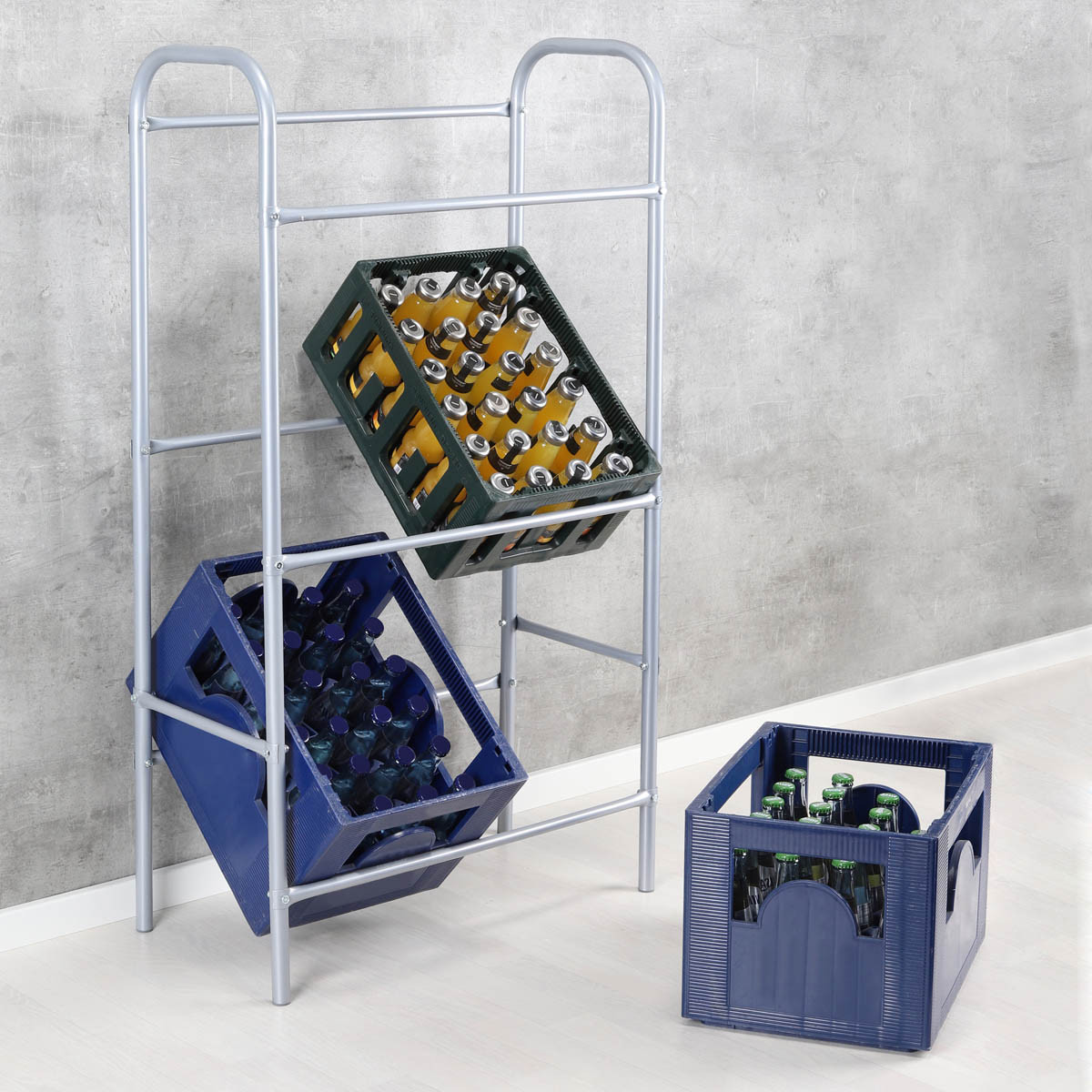 Haushalt international Regál na přepravky, stříbrný