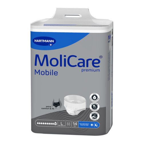 KALHOTKY NAVLÉKACÍ MOLICARE MOBILE 10 KAPEK L BOKY 100-150CM,2786ML,14KS