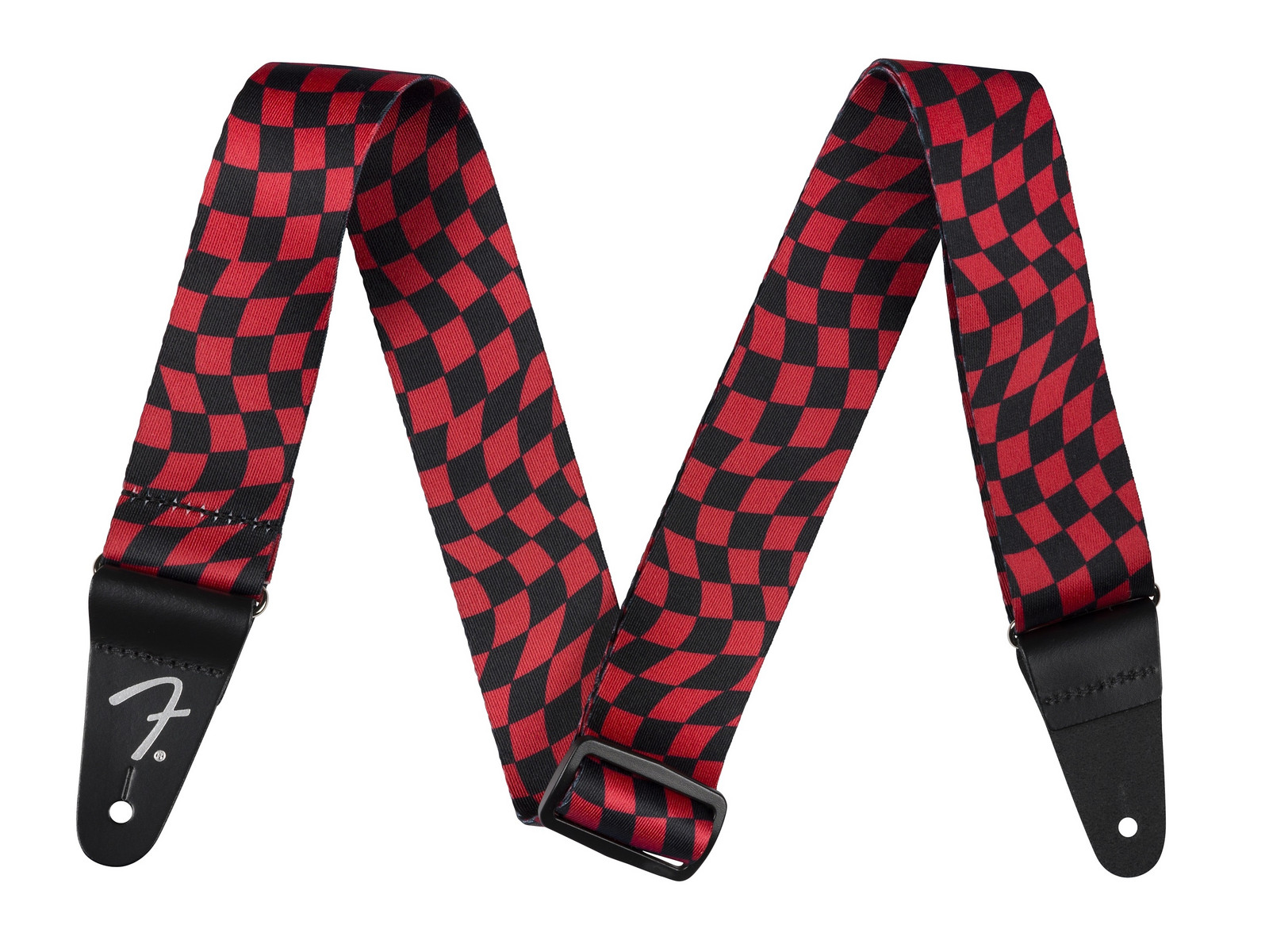 Fender Wavy Checkerboard Polyester Strap Red