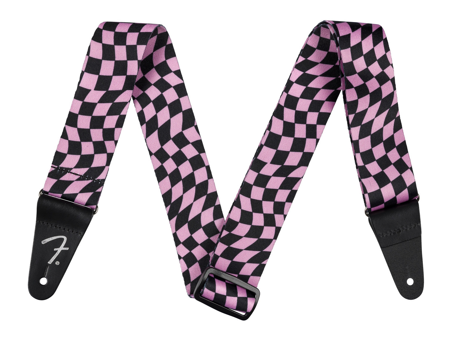 Fender Wavy Checkerboard Polyester Strap Pink