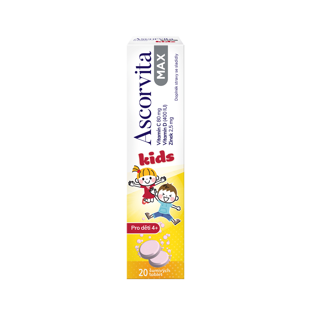 Ascorvita Max Kids 20 šumivých tablet