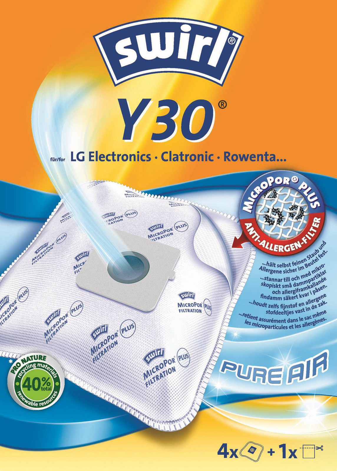 Swirl Y30 MicroPor® Plus sáčky do vysavače 4 ks