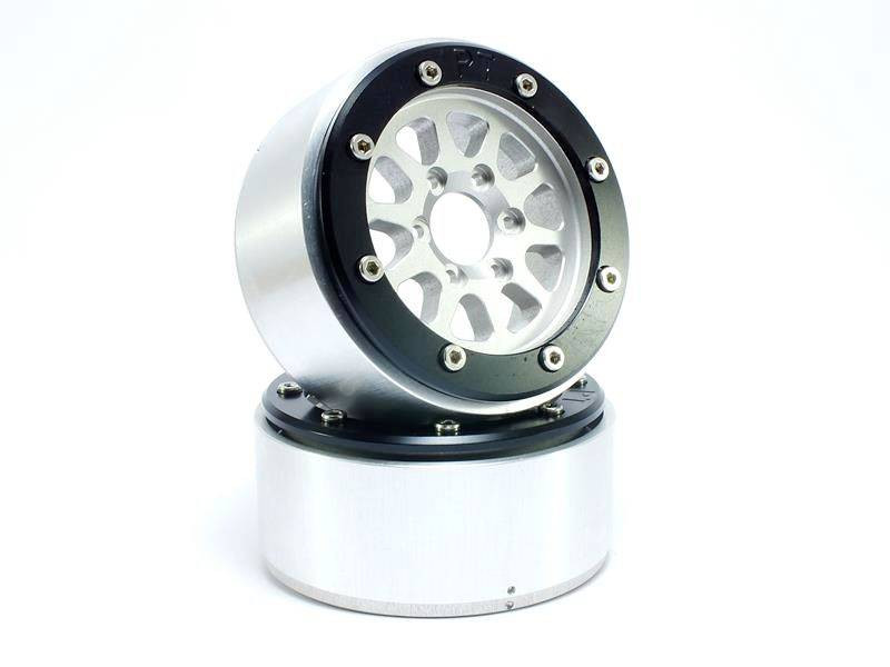 Metsafil 1:10 Crawler ráfky Gear stříbrnočerná 1 pár