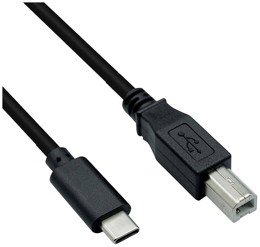 Roline USB kabel USB 2.0 USB-C ® zástrčka, USB-B zástrčka 1.80 m černá stíněný 11.02.8336