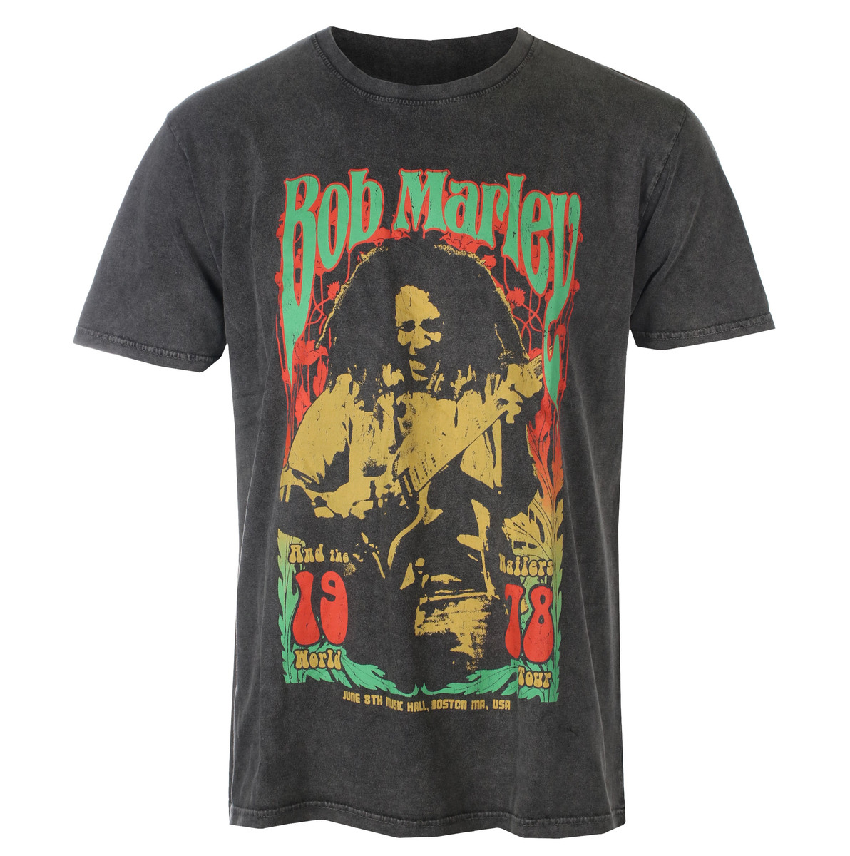 Tričko metal pánské Bob Marley - 1978 Stone Wash - ROCK OFF - BMASTNW81MC S