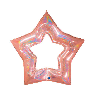 Balónek fóliový Hvězda rose gold holografická Albi
