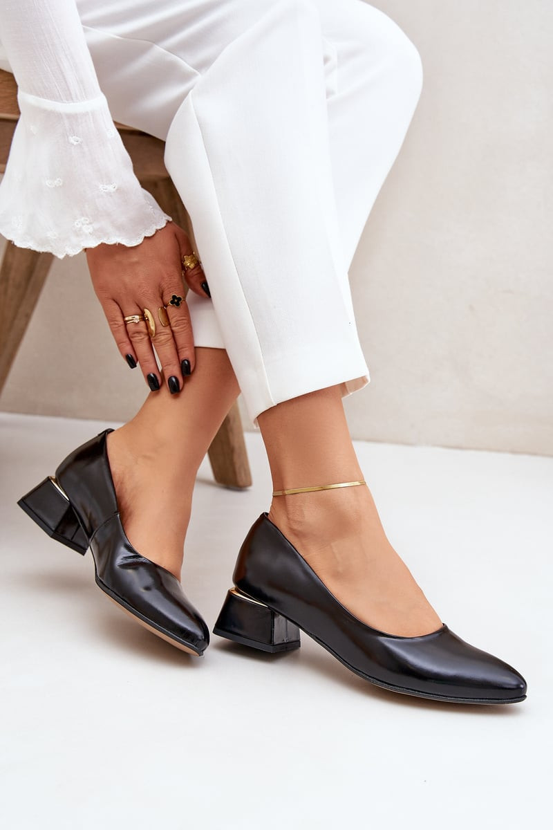 Lewski Shoes Kožené Lodičky Lewski 3118 Černé