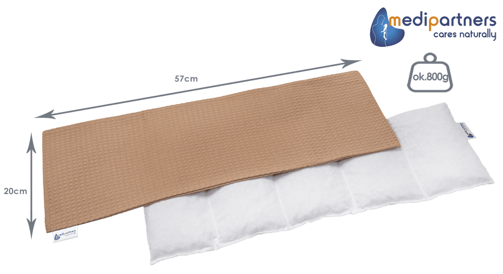 Medi Partners Thermophor with cherry seeds large 20x60 – 5 chambers Waffle – Beige