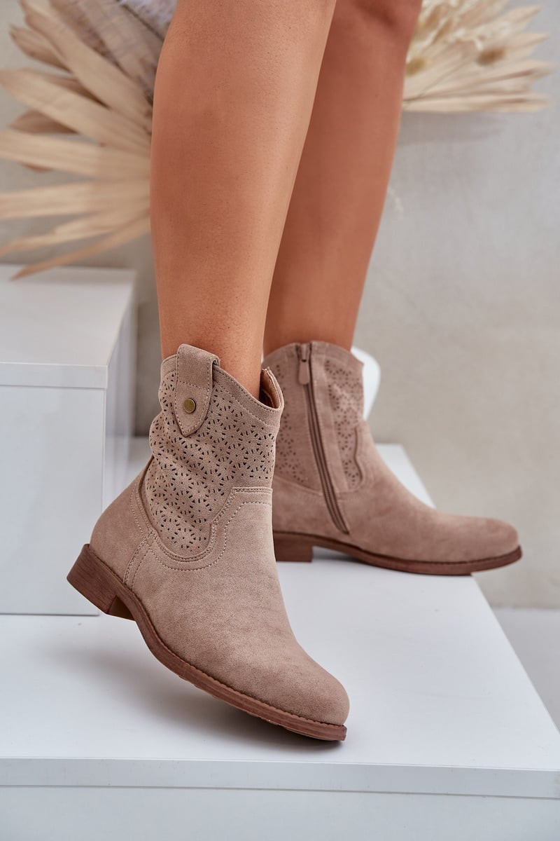 S. BARSKI Děrované Boty Na Plochém Podpatku S.Barski