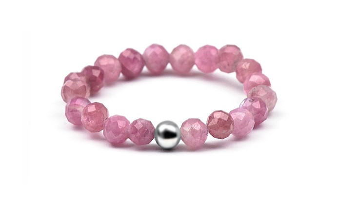 Agato Minerální prsten s růžovým turmalnínem POL-R19 60 mm