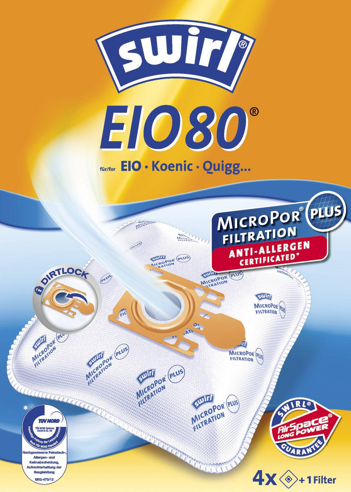 Swirl EIO80 AirSpace sáčky do vysavače 4 ks