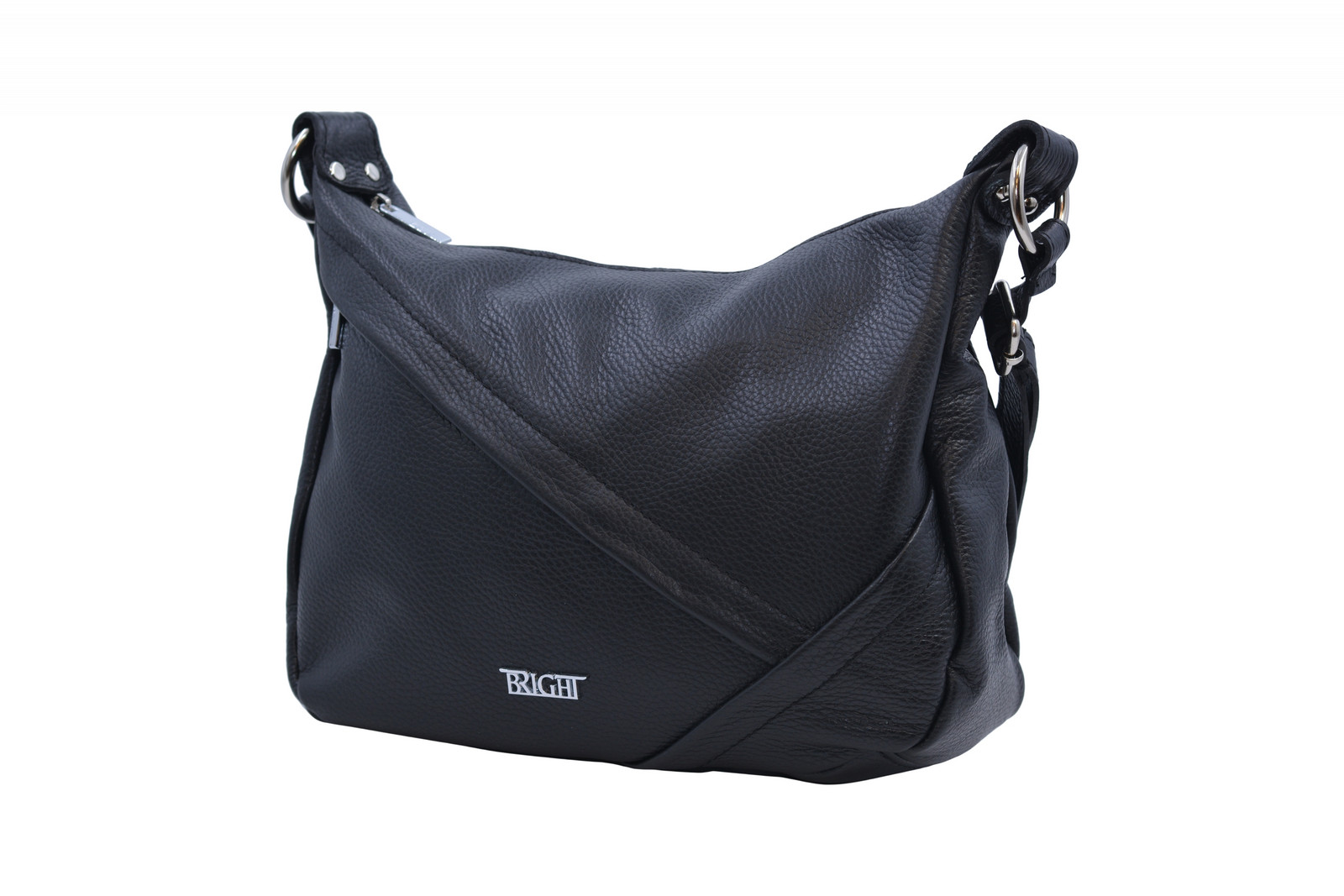BRIGHT Dámská kožená kabelka Černá, 30 x 13 x 24 (XBR24-JC4028-09DOL)