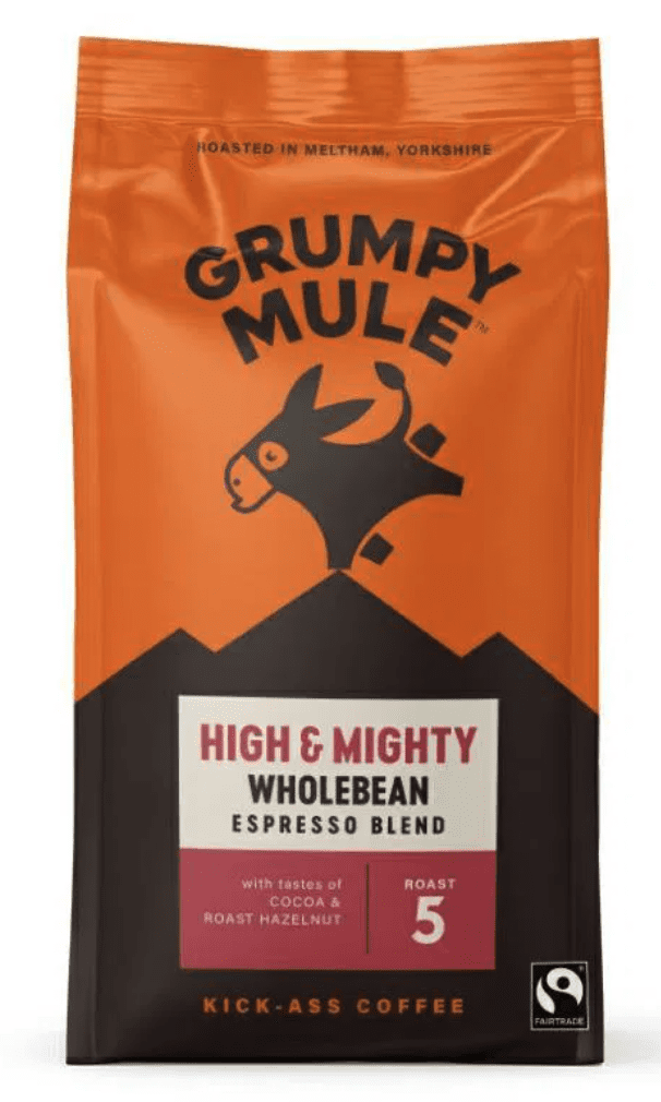 Grumpy Mule High & Mighty Wholebean Coffee, 100 % Arabica, zrnková káva, BIO, 200 g