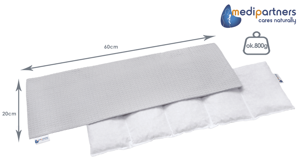 Medi Partners Thermophor with cherry seeds large 20x60 – 5 chambers Waffle – Gray