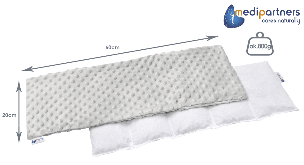 Medi Partners Thermophor with cherry seeds large 20x60 – 5 chambers Minky – Gray