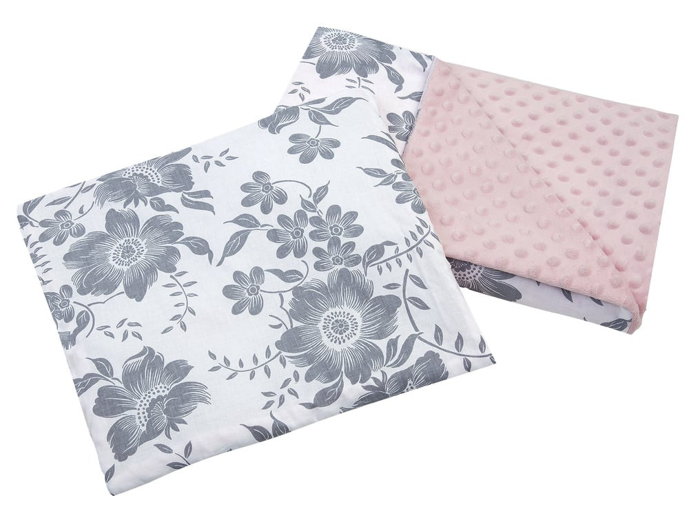 Medi Partners Quilt 55x75 + pillow 35x30 cotton + minky – Berry + pink Minky