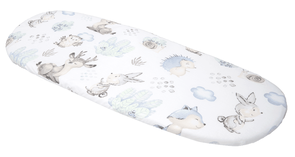 Medi Partners Fitted sheet for a stroller – cotton – Deer and hedgehog