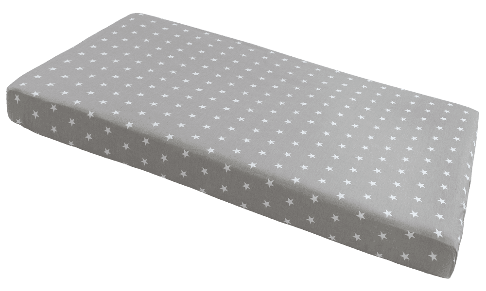 Medi Partners Fitted sheet for bed 120x60 – cotton – White stars on gray