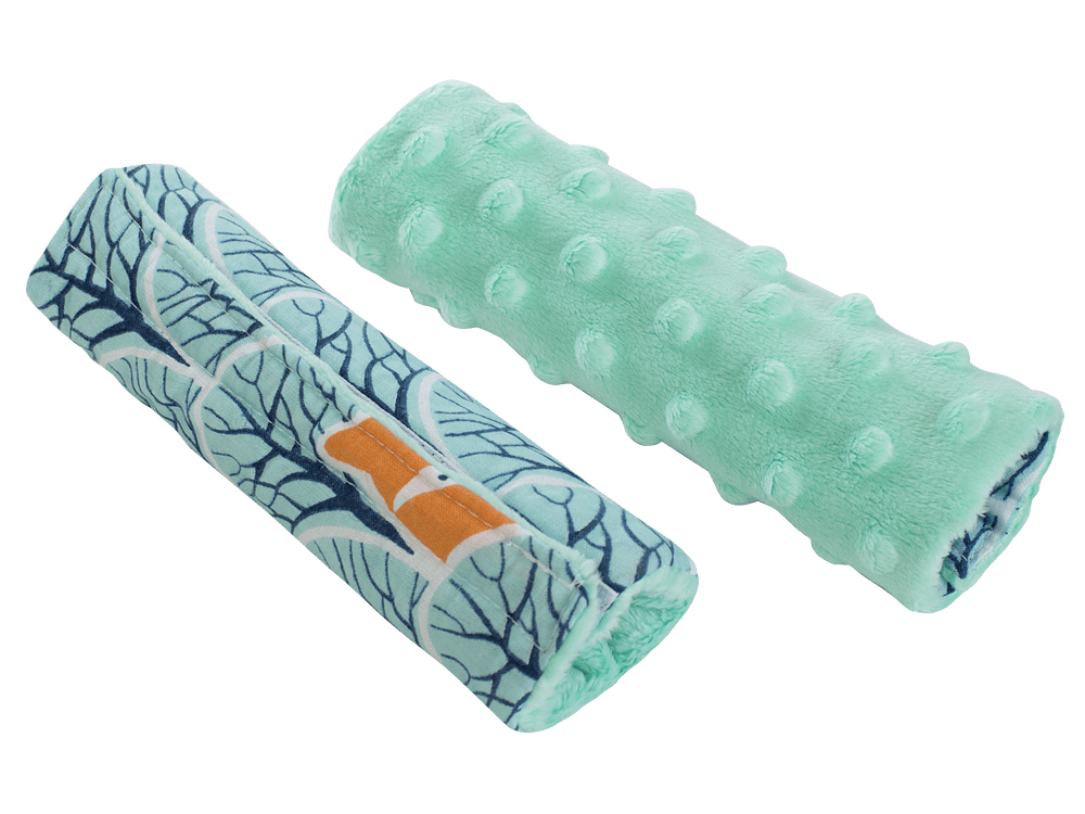 Medi Partners Stroller belt protectors (2 pcs.) cotton + minky – Forest + minky minky