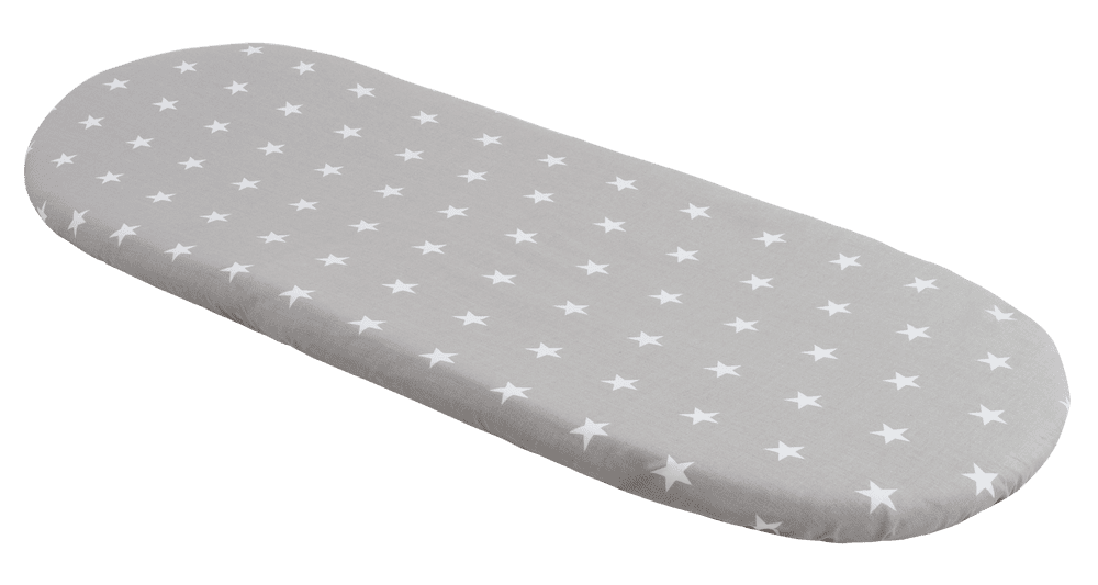 Medi Partners Fitted sheet for a stroller - cotton - White stars on gray