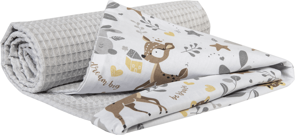 Medi Partners Blanket 75x100 cotton + cotton Waffle – Jelonki + gray waffle