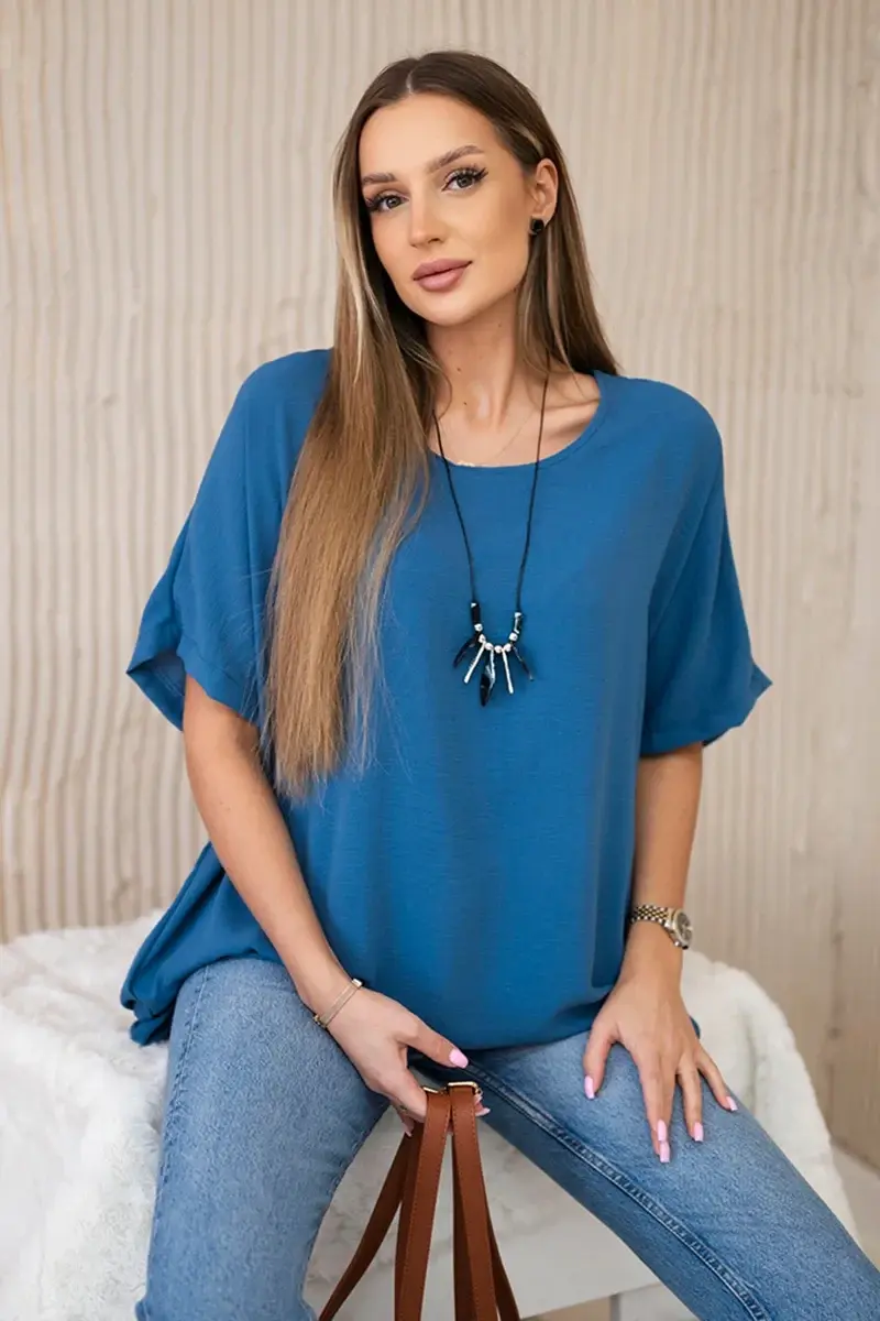 Kesi Włoski Oversized halenka s přívěskem Džíny