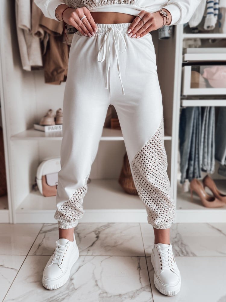 Spodnie dresowe damskie ELEGRA ecru Dstreet