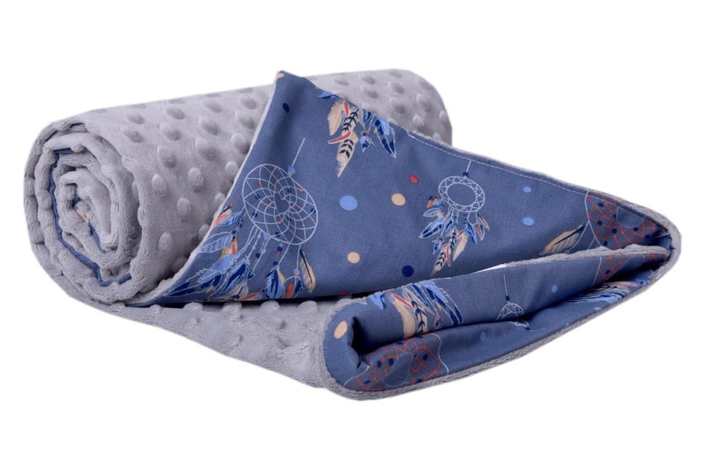 Medi Partners Blanket 75x100 cotton + minky – Dreamcatchers + gray minky