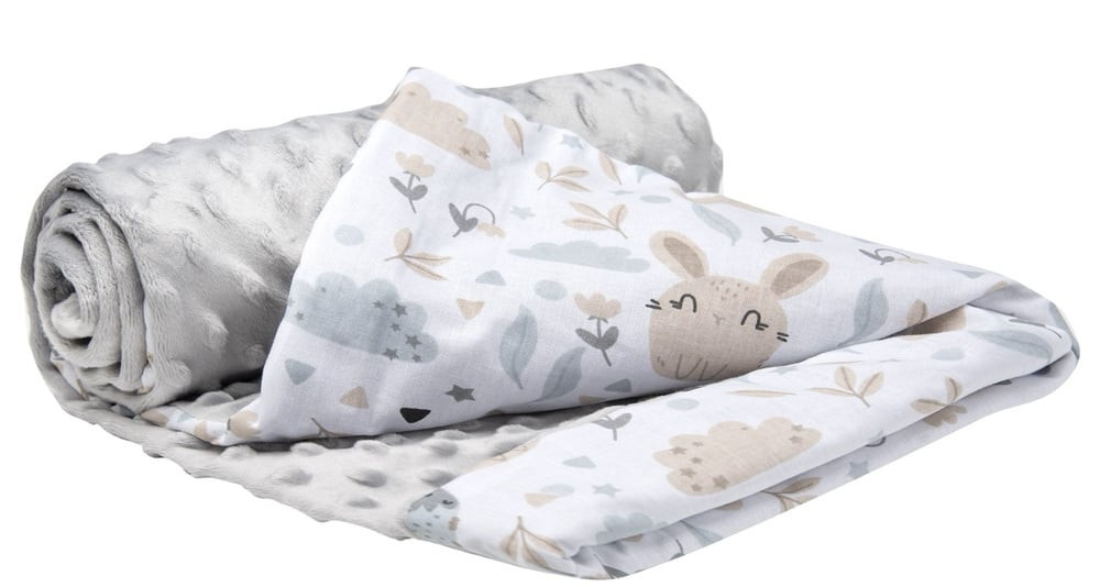 Medi Partners Blanket 75x100 cotton + minky – Polana + gray minky