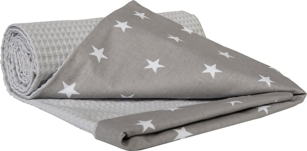 Medi Partners Blanket 75x100 cotton + cotton Wafel – Stars + gray Wafel