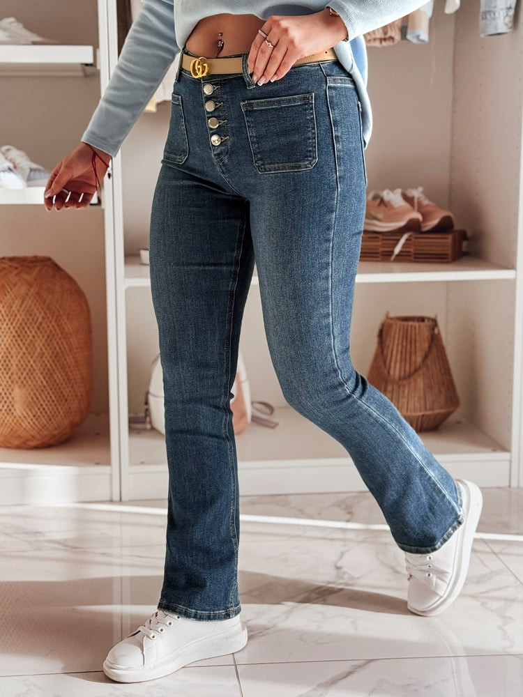 Spodnie damskie jeansowe dzwony BELLFLO niebieskie Dstreet